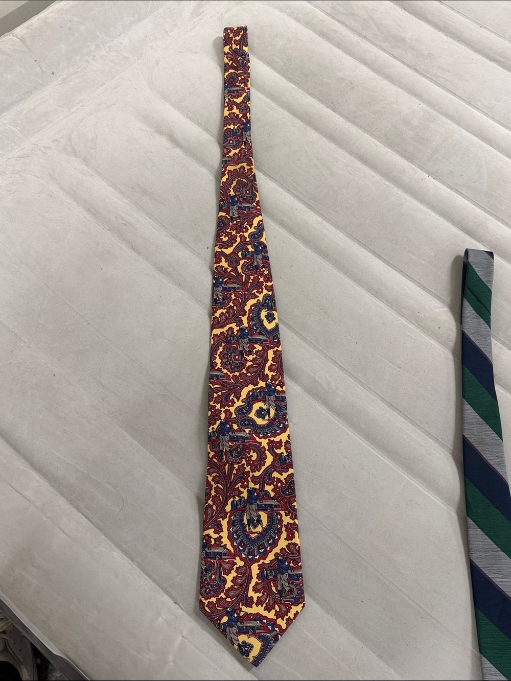 Dior Men's Paisley Silk Tie in Yellow, Red & Blue